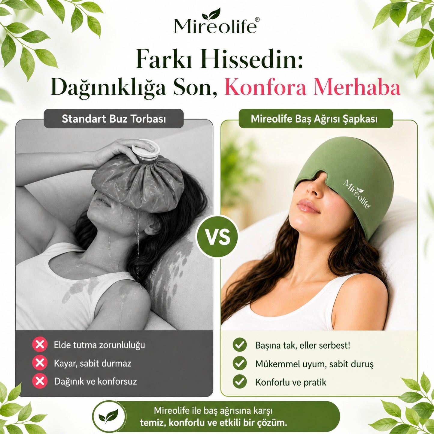 MİREOLİFE ® RAHATLATICI JEL MİGREN KAFA BANDI