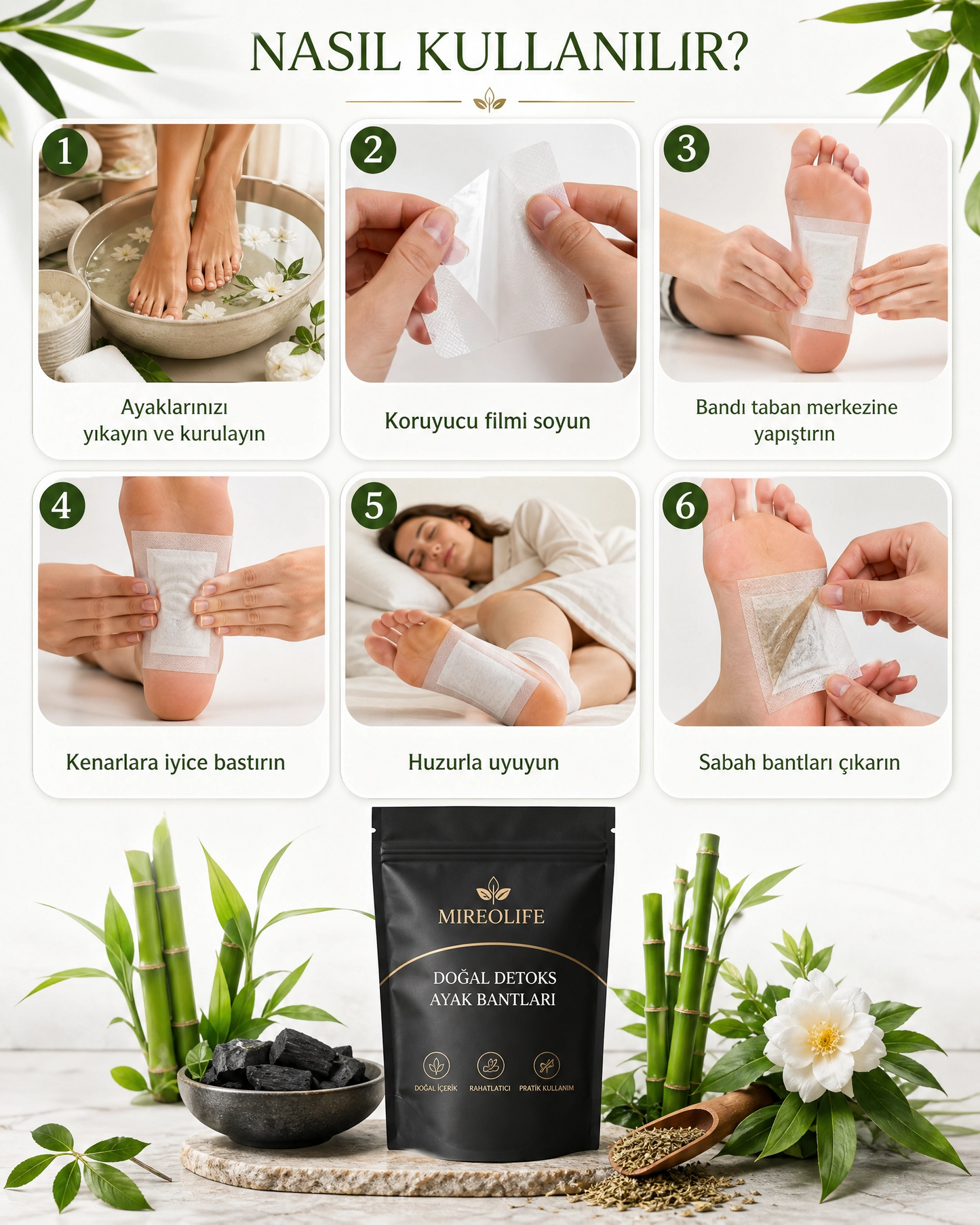 Mireolife Bitkisel Detoks Ayak Bantları