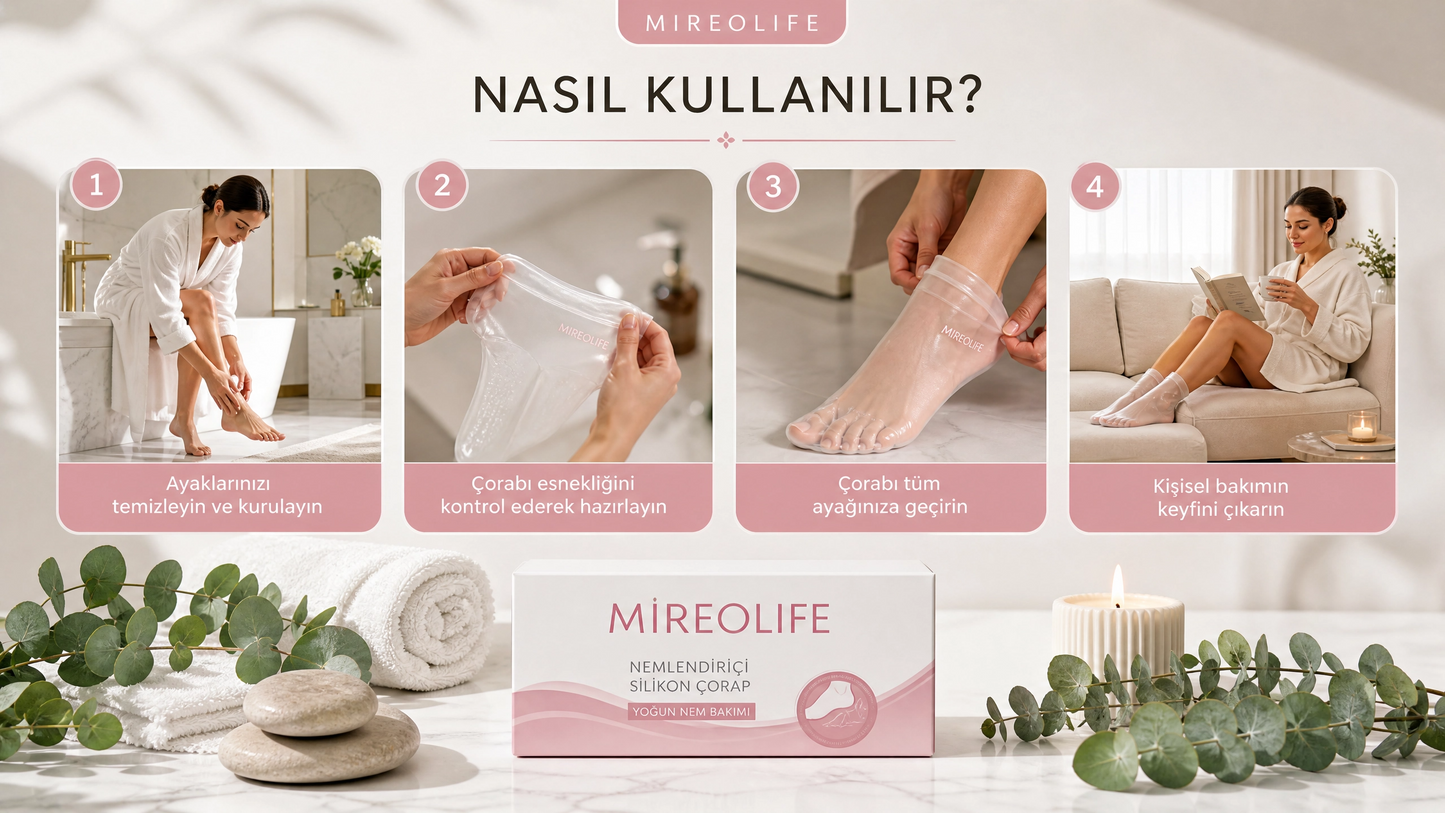 Mireolife Silikon Nemlendirici Çorap